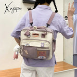 Xajzpa - Kawaii Horizontal Backpack For Teenage Girl Portable Multifunctional Travel Shoulder Bags