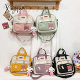 Xajzpa - Kawaii Horizontal Backpack For Teenage Girl Portable Multifunctional Travel Shoulder Bags