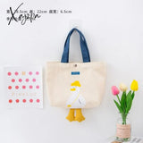 Xajzpa - Kawaii Shoulder Bag Women Cartoon Duck Large Capacity Canvas Bags Japanese Style All-Match