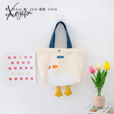 Xajzpa - Kawaii Shoulder Bag Women Cartoon Duck Large Capacity Canvas Bags Japanese Style All-Match