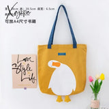 Xajzpa - Kawaii Shoulder Bag Women Cartoon Duck Large Capacity Canvas Bags Japanese Style All-Match