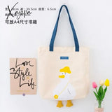 Xajzpa - Kawaii Shoulder Bag Women Cartoon Duck Large Capacity Canvas Bags Japanese Style All-Match