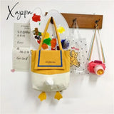 Xajzpa - Kawaii Shoulder Bag Women Cartoon Duck Large Capacity Canvas Bags Japanese Style All-Match