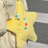 Xajzpa - Kawaii Soft Plush Shoulder Bag Yellow Star Shape Cute Handbag New High Quality Casual