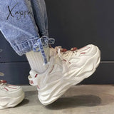 Xajzpa - Kawaii Strawberry Vulcanized Shoes For Women New Free Shipping Korean Fashion Thick Sole