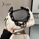 Xajzpa - Kawaii Tote Bag Hit Winter PU Leather Padded Quilted  Women's Designer Handbag Luxury Brand Chain Shoulder Crossbody Bags