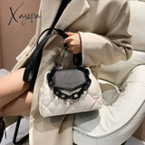 Xajzpa - Kawaii Tote Bag Hit Winter Pu Leather Padded Quilted Women’s Designer Handbag Luxury