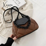 Xajzpa - Kawaii Tote Bag Hit Winter Pu Leather Padded Quilted Women’s Designer Handbag Luxury