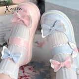 Xajzpa - Kaweii Lolita Shoes Sweet Summer Mary Janes Woman Flats Patchwork Japanese Style Fashion