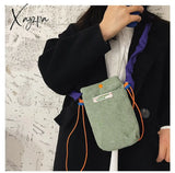 Xajzpa - Korean Corduroy Shoulder Tote Bag Cute Messenger Summer Contrast Mini Handbag For Girl