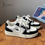 Xajzpa - Korean Flat Women’s Platform Sneakers Sports Casual Canvas Shoes New Japanese White