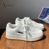 Xajzpa - Korean Flat Women’s Platform Sneakers Sports Casual Canvas Shoes New Japanese White