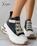 Xajzpa - Lace Up Front Muffin Sneakers