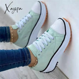 Xajzpa - Lace Up Perforated Oxfords Shoes Green1 / 5