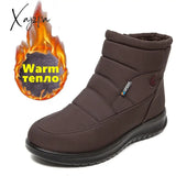 Xajzpa - Ladies Boots New Winter Shoes Ladies Snow With Plush Botas Mujer Waterproof Xl 43 Women