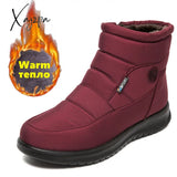 Xajzpa - Ladies Boots New Winter Shoes Ladies Snow With Plush Botas Mujer Waterproof Xl 43 Women