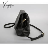 Xajzpa - Ladies Casual Handbag High Quality Leather Shoulder Bag Fashion Black Multilayer Storage