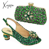 Xajzpa - Ladies Italian Leather Shoe And Bag Set Blue Color With Matching Nigerian Shoes For Party