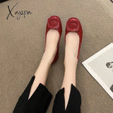 Xajzpa - Ladies Loafers Fashion High Quality Flat Pointed Toe Heels Party Dresses Shoes Summer