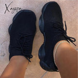 Xajzpa - Ladies Sneakers Women’s Mesh Flats Shoes Woman Lace Up Breathable Casual Female Shoe