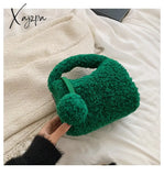 Xajzpa - Lamb Hair Autumn And Winter Cute Wool Chain Shoulder New Versatile Plush Oblique Straddle