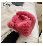 Xajzpa - Lamb Hair Autumn And Winter Cute Wool Chain Shoulder New Versatile Plush Oblique Straddle