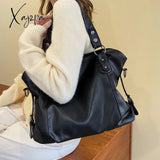 Xajzpa - Large Black Women’s Shoulder Bags Big Size Casual Tote Bag Quality Pu Leather Hobos