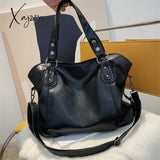 Xajzpa - Large Black Women’s Shoulder Bags Big Size Casual Tote Bag Quality Pu Leather Hobos