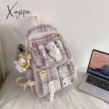 Xajzpa - Large Capacity Backpack Schoolbag Student Female Korean School Version Harajuku Cartoon Backpack Junior High