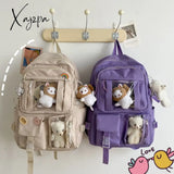 Xajzpa - Large-Capacity Cute Women Multi-Pocket Nylon Backpack Ins Junior High School Student Bag