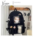 Xajzpa - Large-Capacity Cute Women Multi-Pocket Nylon Backpack Ins Junior High School Student Bag