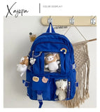 Xajzpa - Large-Capacity Cute Women Multi-Pocket Nylon Backpack Ins Junior High School Student Bag