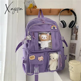 Xajzpa - Large-Capacity Cute Women Multi-Pocket Nylon Backpack Ins Junior High School Student Bag