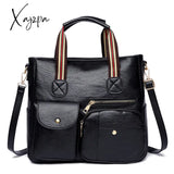 Xajzpa - Large Capacity Multi-Pocket Crossbody Tote Bag Trendy Pu Leather Shoulder Practical