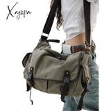 Xajzpa - Large Capacity Vintage Canvas Messenger Bags For Women Laptop Shoulder School Ladys Travel Casual Tote Shoulder Feminina