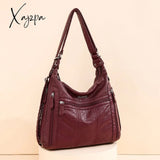 Xajzpa - Large Capacity Women Handbag Pu Leather Crossbody Bag Female Multifunction Shoulder Pink