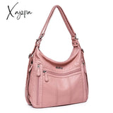 Xajzpa - Large Capacity Women Handbag Pu Leather Crossbody Bag Female Multifunction Shoulder Pink