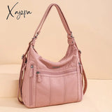 Xajzpa - Large Capacity Women Handbag Pu Leather Crossbody Bag Female Multifunction Shoulder Pink