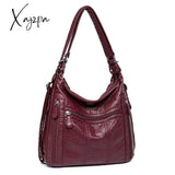 Xajzpa - Large Capacity Women Handbag Pu Leather Crossbody Bag Female Multifunction Shoulder Pink