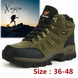 Xajzpa - Large Size 48 Hiking Boots Men Summer Winter Outdoor Warm Fur Non Slip Fashion Women Footwear Boys Outdoor Work Ankle Boot Fall