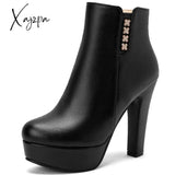 Xajzpa - Large Size 50 Luxury Short Boot Female Elegant Platform Ankle Boots For Women High Heels