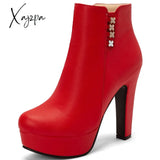 Xajzpa - Large Size 50 Luxury Short Boot Female Elegant Platform Ankle Boots For Women High Heels