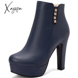 Xajzpa - Large Size 50 Luxury Short Boot Female Elegant Platform Ankle Boots For Women High Heels