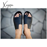 Xajzpa - Large Size Flat Shoes Sandals Female New Summer Leather Retro Roman Sandals Women Casual Open Toe Slip On Beach Footwear