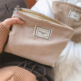 Xajzpa - Large Women Corduroy Cloth Cosmetic Bag Zipper Make Up Bags Travel Washing Makeup