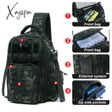 Xajzpa - Laser Men Chest Bag Sling Hiking Backpack Military Tactical Army Shoulder Fishing Bags