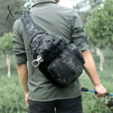Xajzpa - Laser Men Chest Bag Sling Hiking Backpack Military Tactical Army Shoulder Fishing Bags