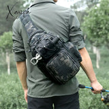 Xajzpa - Laser Men Chest Bag Sling Hiking Backpack Military Tactical Army Shoulder Fishing Bags Travel Camping Molle Bag Hunting XA230A