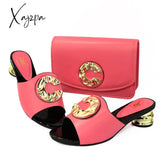 Xajzpa - Latest Italian Design Fashion African Women’s Low Heel Comfortable Shoes And Bags Set