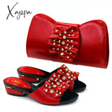 Xajzpa - Latest Italian Design Fashion African Women’s Low Heel Comfortable Shoes And Bags Set